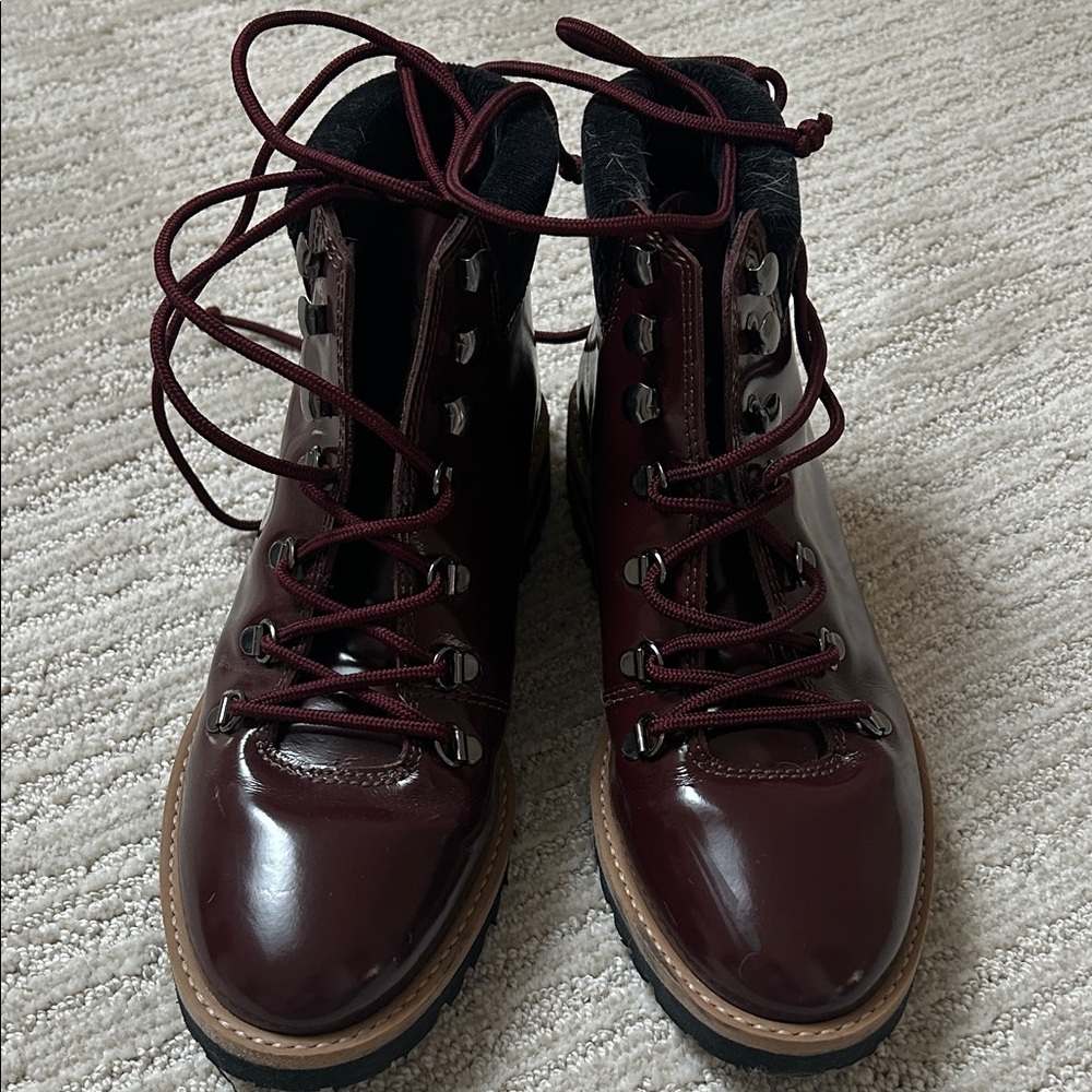 Blondo burgundy lined lug sole boots. Brand new never worn